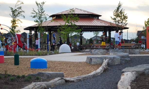 view of the pavilion and playground